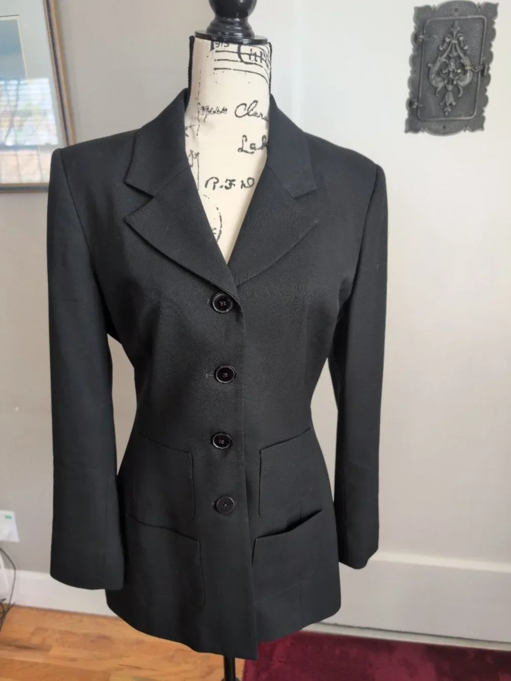 Gemma for Savvy Black Long Blazer Fully Lined w/ Buttons & Pocket Details Sz 8 - Picture 9 of 9